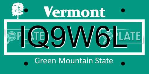 IQ9W6L Vermont License Plate
