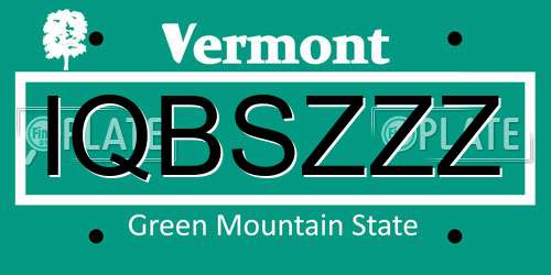 IQBSZZZ Vermont License Plate