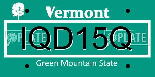 IQD15Q Vermont License Plate