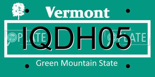 IQDH05 Vermont License Plate