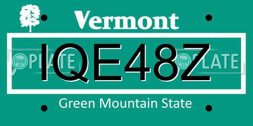 IQE48Z Vermont License Plate