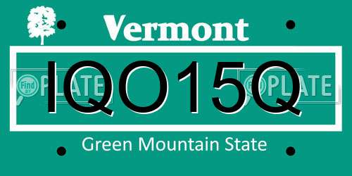 IQO15Q Vermont License Plate