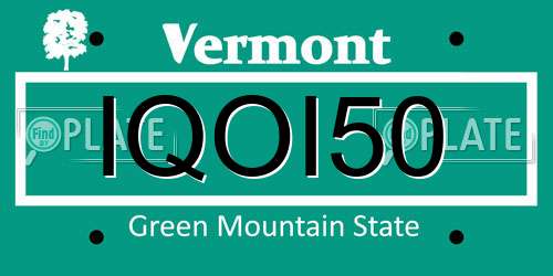 IQOI50 Vermont License Plate
