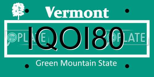 IQOI80 Vermont License Plate