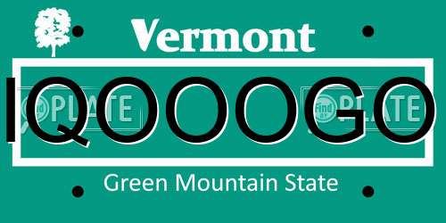 IQOOOGO Vermont License Plate