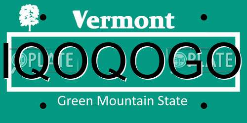 IQOQOGO Vermont License Plate