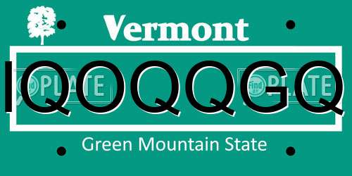 IQOQQGQ Vermont License Plate