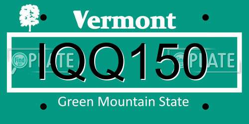 IQQ150 Vermont License Plate