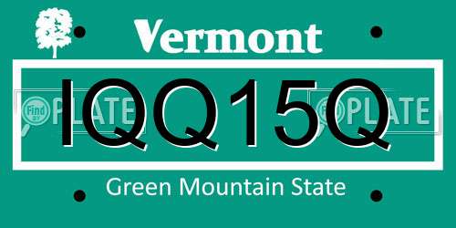 IQQ15Q Vermont License Plate