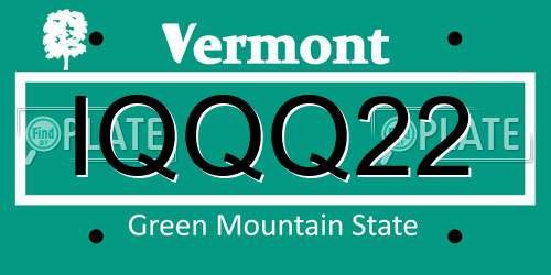 IQQQ22 Vermont License Plate