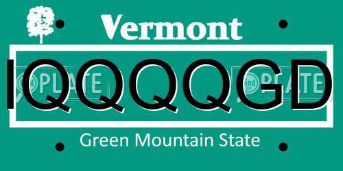 IQQQQGD Vermont License Plate