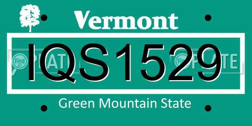IQS1529 Vermont License Plate