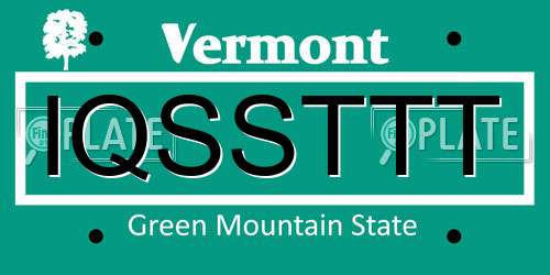 IQSSTTT Vermont License Plate