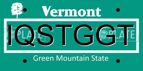 IQSTGGT Vermont License Plate