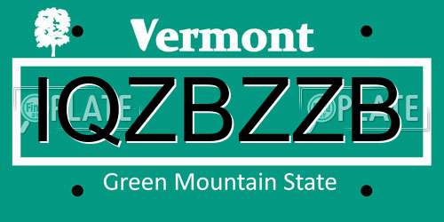 IQZBZZB Vermont License Plate