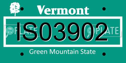 IS03902 Vermont License Plate