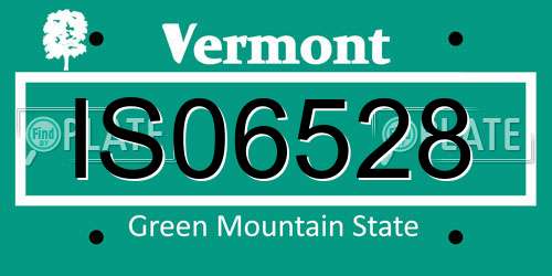 IS06528 Vermont License Plate