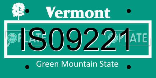 IS09221 Vermont License Plate