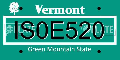 IS0E520 Vermont License Plate