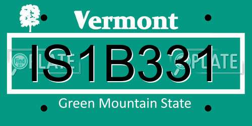 IS1B331 Vermont License Plate