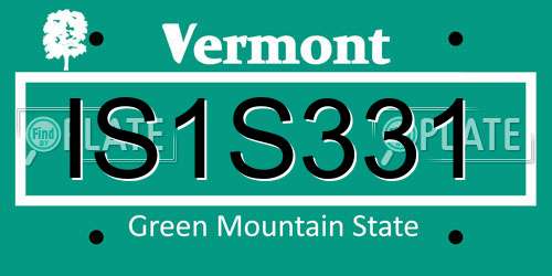 IS1S331 Vermont License Plate