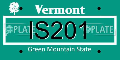 IS201 Vermont License Plate
