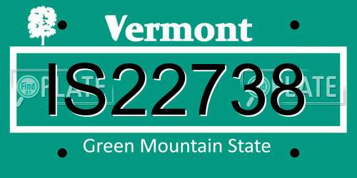 IS22738 Vermont License Plate