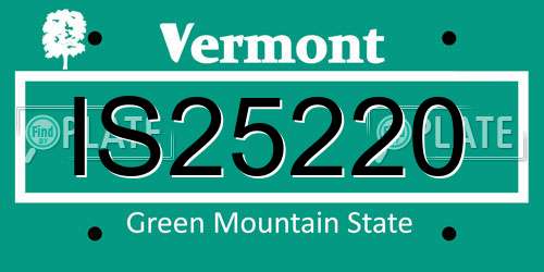 IS25220 Vermont License Plate