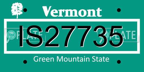 IS27735 Vermont License Plate