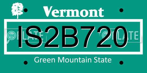 IS2B720 Vermont License Plate