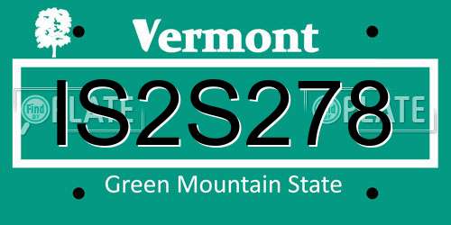 IS2S278 Vermont License Plate