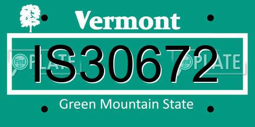 IS30672 Vermont License Plate