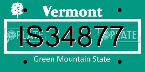 IS34877 Vermont License Plate