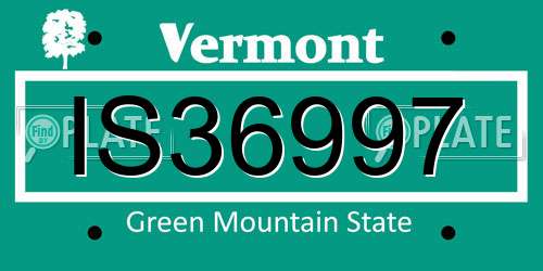 IS36997 Vermont License Plate