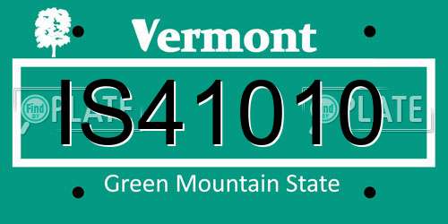 IS41010 Vermont License Plate