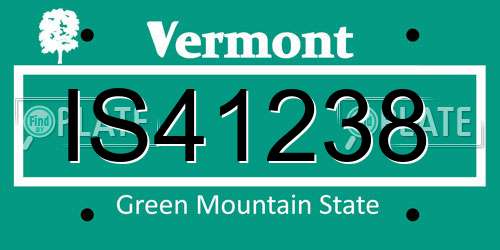 IS41238 Vermont License Plate
