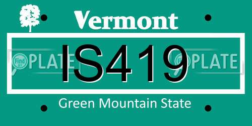 IS419 Vermont License Plate