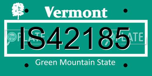IS42185 Vermont License Plate
