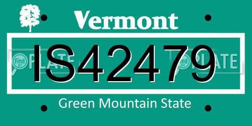 IS42479 Vermont License Plate