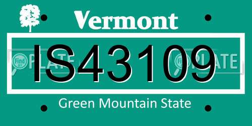 IS43109 Vermont License Plate
