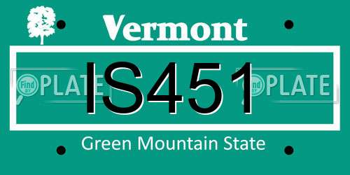 IS451 Vermont License Plate
