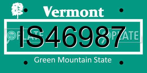 IS46987 Vermont License Plate