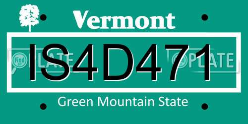 IS4D471 Vermont License Plate