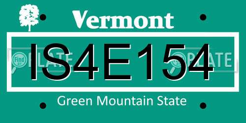 IS4E154 Vermont License Plate