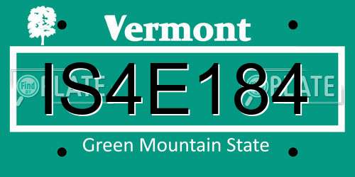 IS4E184 Vermont License Plate