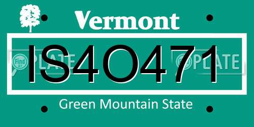 IS4O471 Vermont License Plate