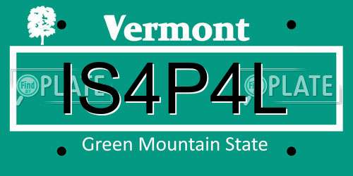 IS4P4L Vermont License Plate