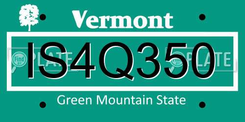 IS4Q350 Vermont License Plate