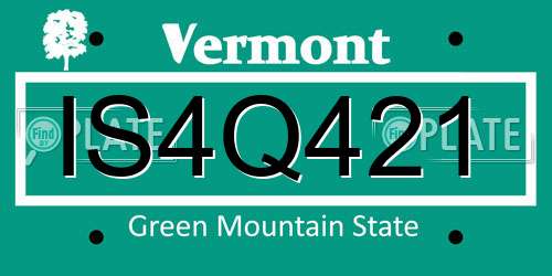 IS4Q421 Vermont License Plate