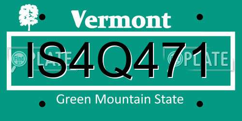 IS4Q471 Vermont License Plate